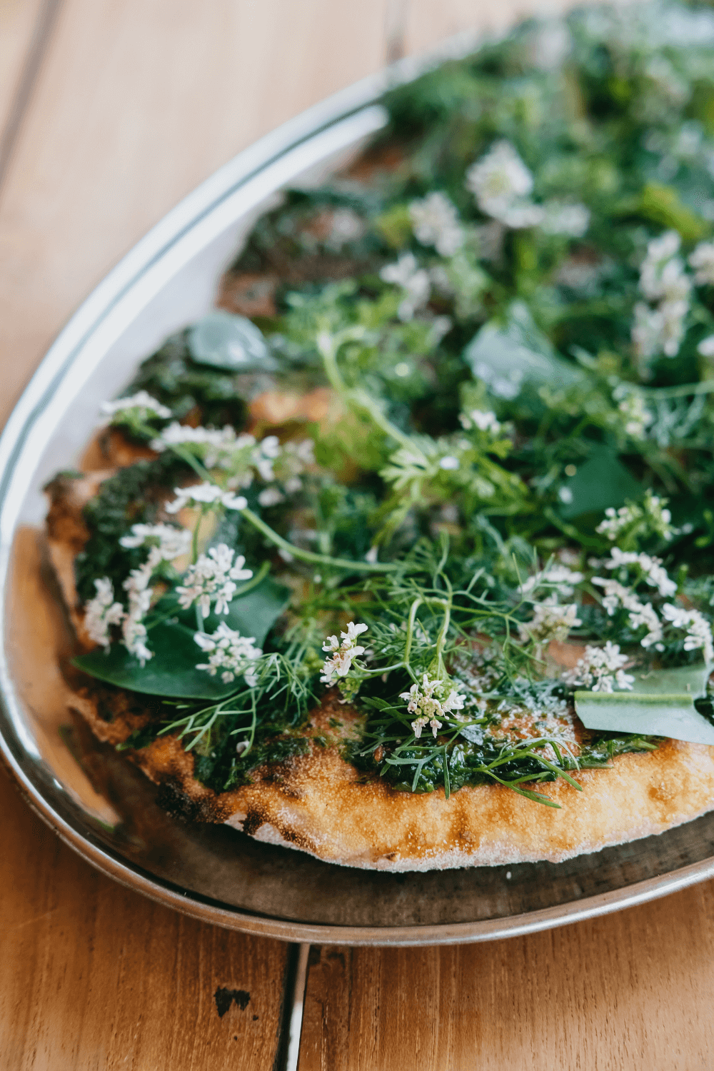 Herb flatbread served at Ijo Restaurant, Pondok Santi Estate, Gili Trawangan.